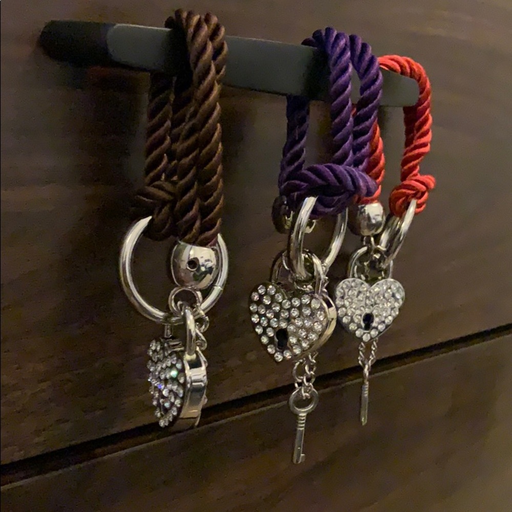 Rope Bracelet with heart and key lock
